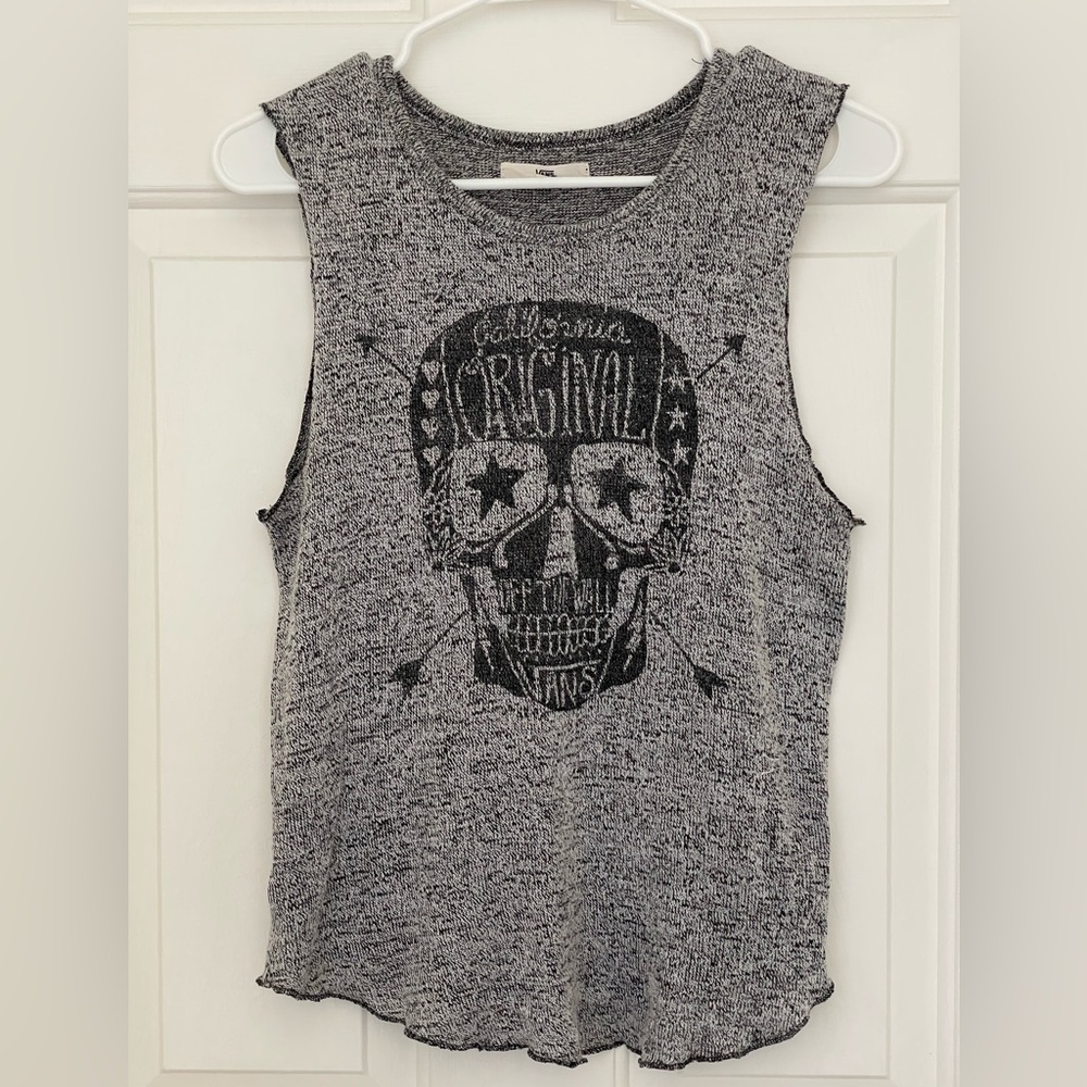 Vans - XS - Skull Graphic Tank - Knit Gray